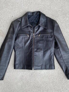 Vintage Rudsak original 90s women's black moto leather jacket
